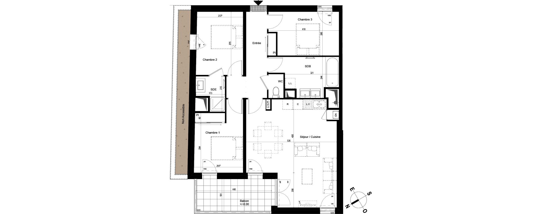 Appartement T4 de 82,11 m2 &agrave; Chambray-L&egrave;s-Tours Centre