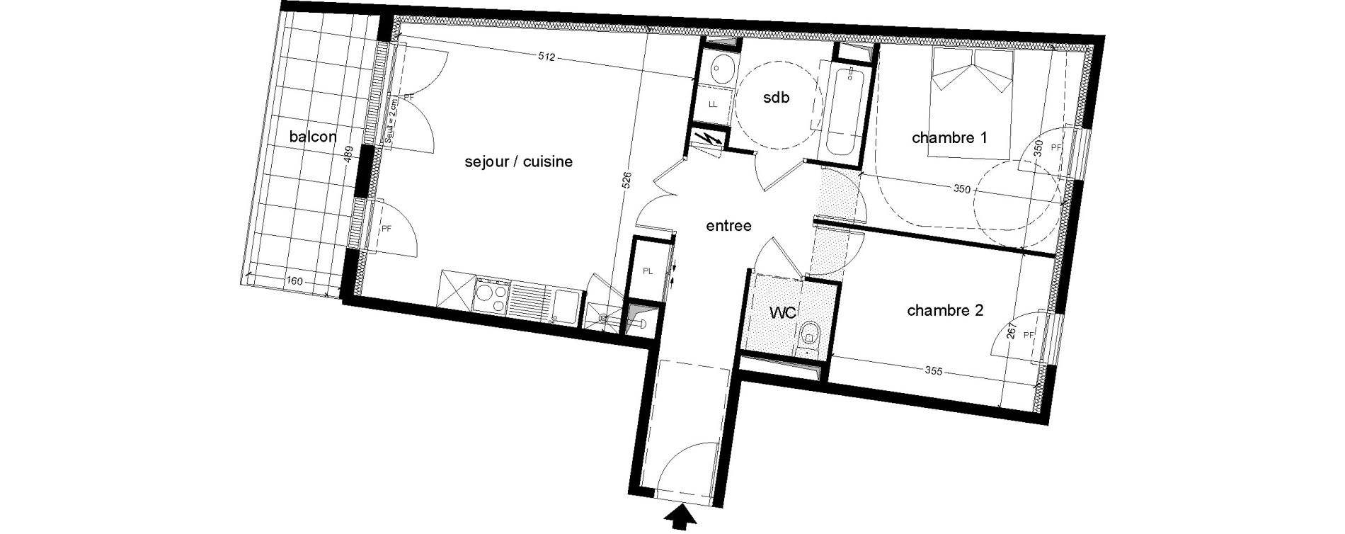 Appartement T3 de 63,97 m2 &agrave; Chambray-L&egrave;s-Tours Centre