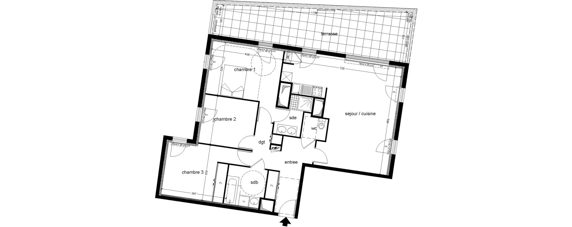 Appartement T4 de 97,98 m2 &agrave; Chambray-L&egrave;s-Tours Centre