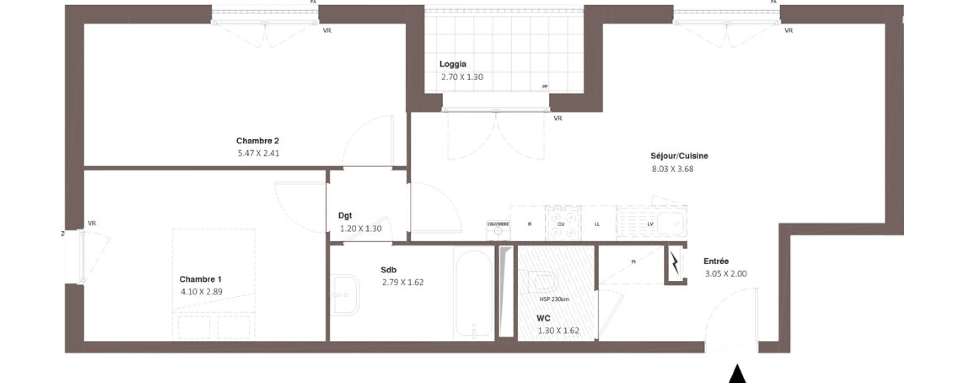 Appartement T3 de 62,01 m2 &agrave; Chanceaux-Sur-Choisille Centre