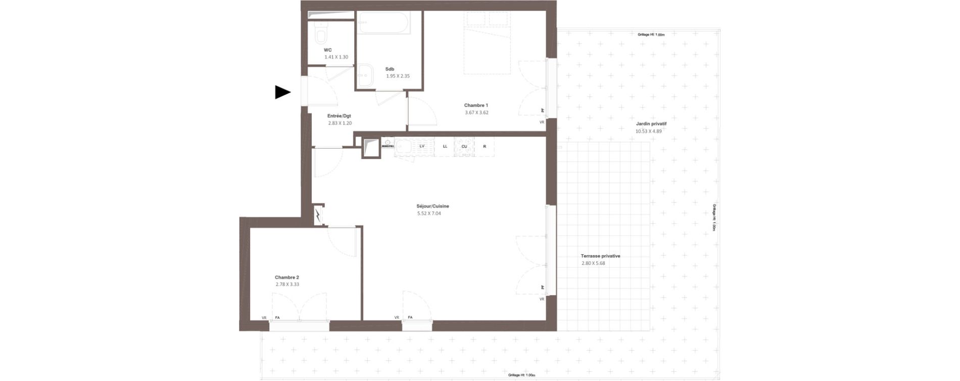 Appartement T3 de 67,70 m2 &agrave; Chanceaux-Sur-Choisille Centre