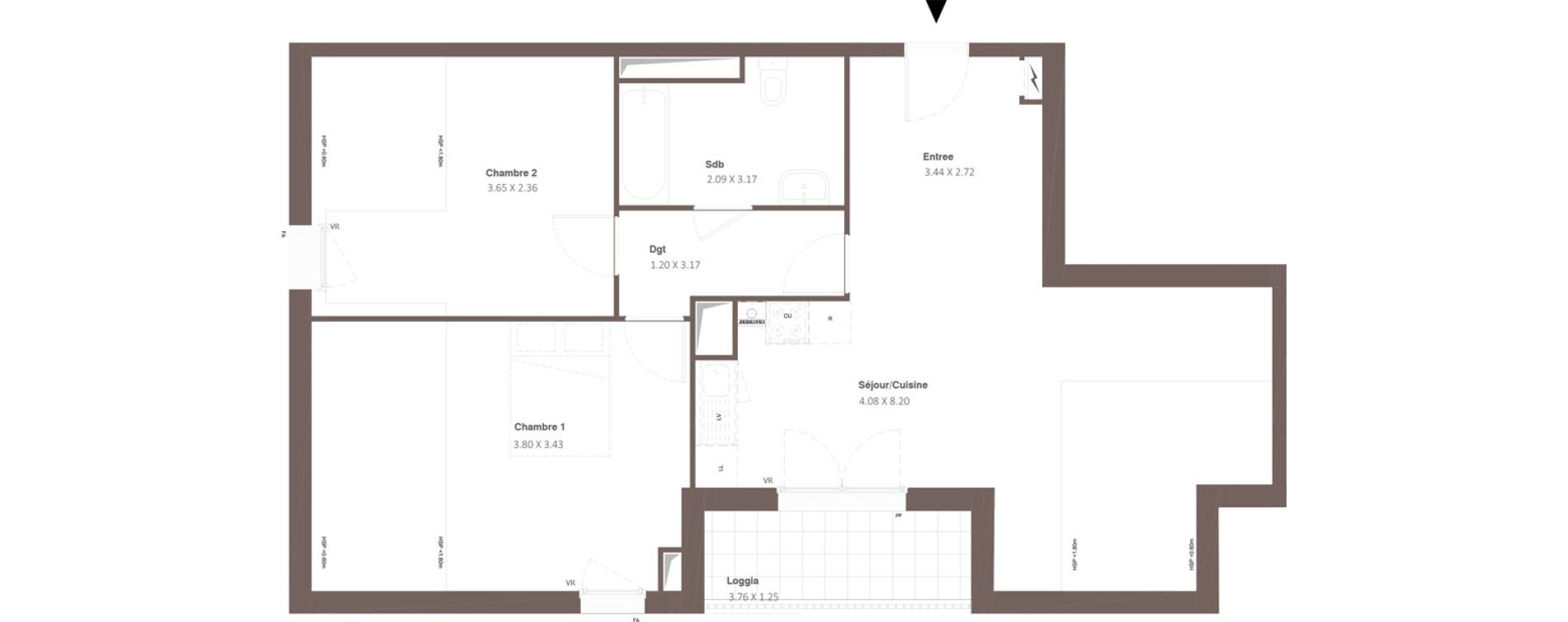 Appartement T3 de 61,03 m2 &agrave; Chanceaux-Sur-Choisille Centre