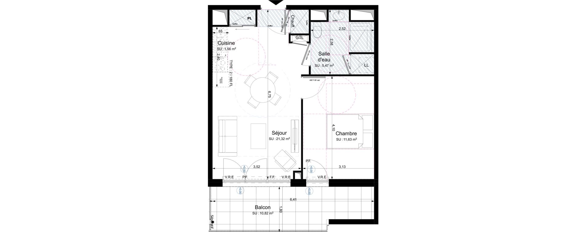 Appartement T2 de 39,98 m2 &agrave; Fondettes Centre