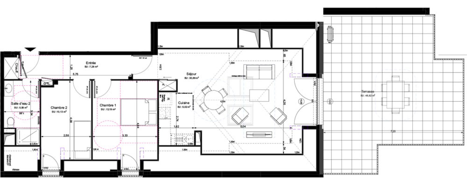 Appartement T3 de 72,10 m2 &agrave; Fondettes Centre