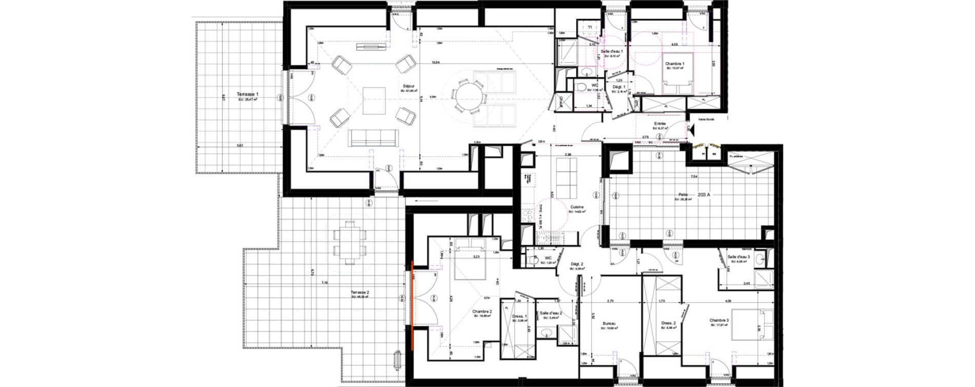 Appartement T5 de 176,43 m2 &agrave; Fondettes Centre