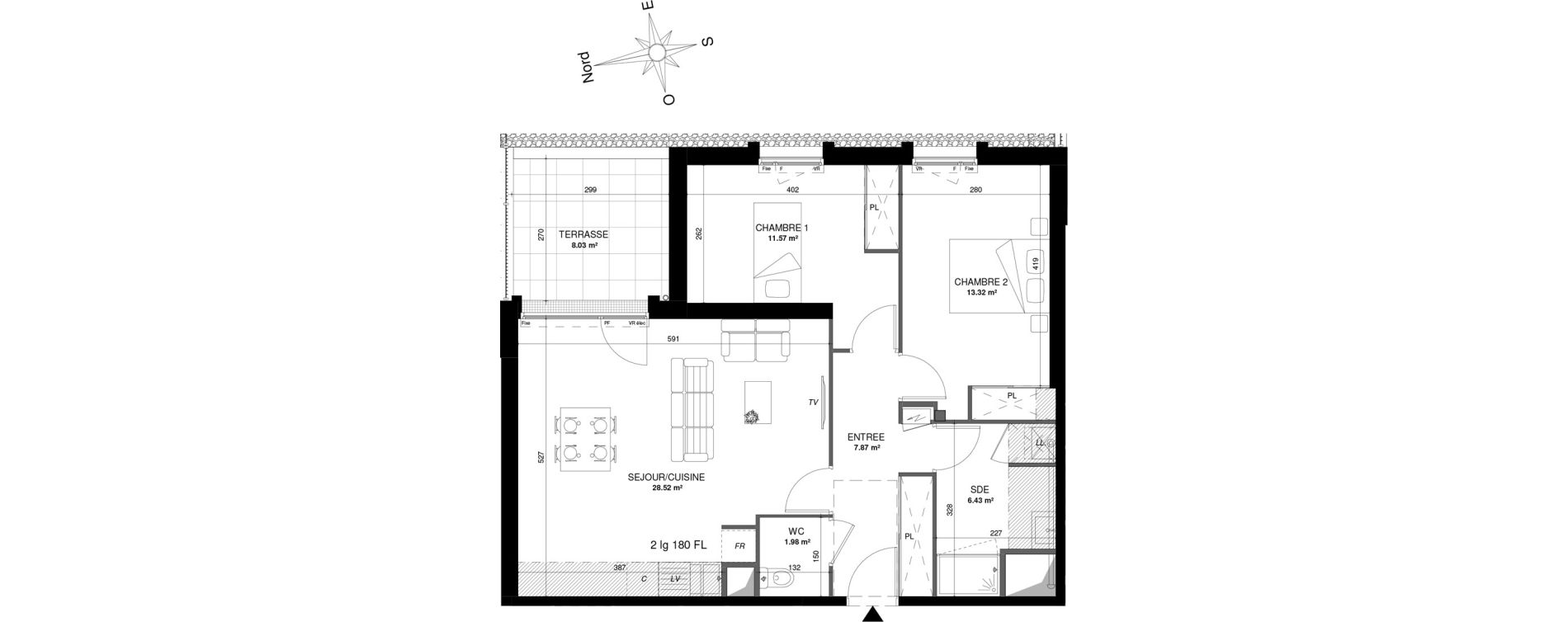 Appartement T3 de 69,69 m2 &agrave; Fondettes Centre
