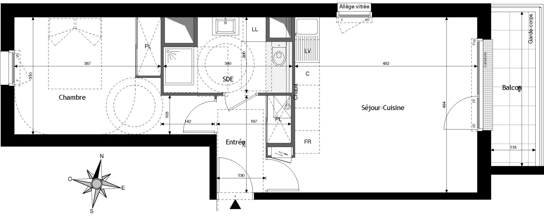 Appartement T2 de 46,29 m2 &agrave; Jou&eacute;-L&egrave;s-Tours Centre