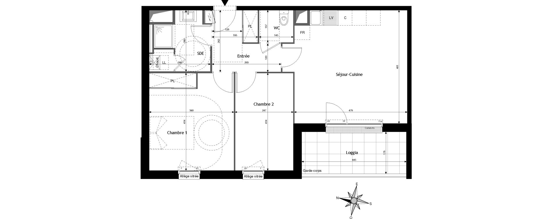 Appartement T3 de 62,17 m2 &agrave; Jou&eacute;-L&egrave;s-Tours Centre