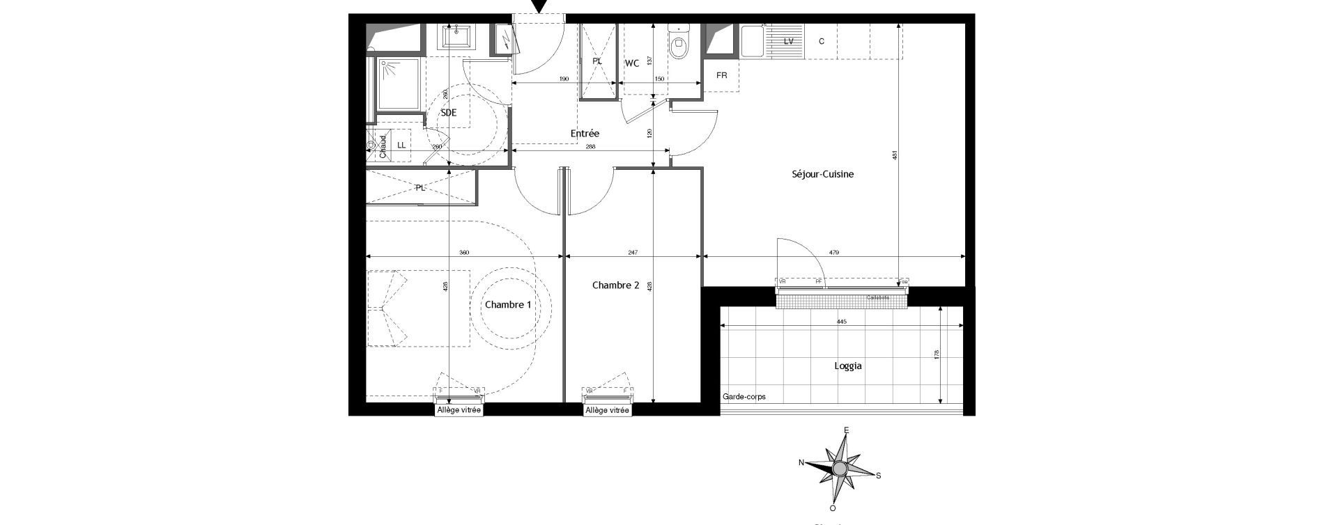 Appartement T3 de 62,90 m2 &agrave; Jou&eacute;-L&egrave;s-Tours Centre