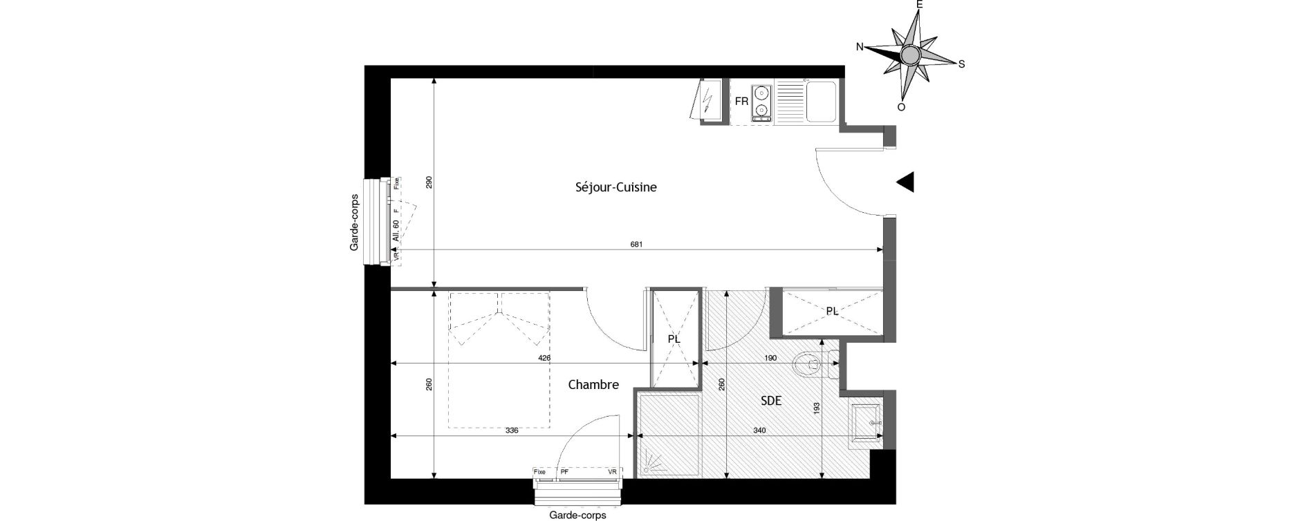 Appartement T2 de 36,03 m2 &agrave; Jou&eacute;-L&egrave;s-Tours Alouette grande bruere