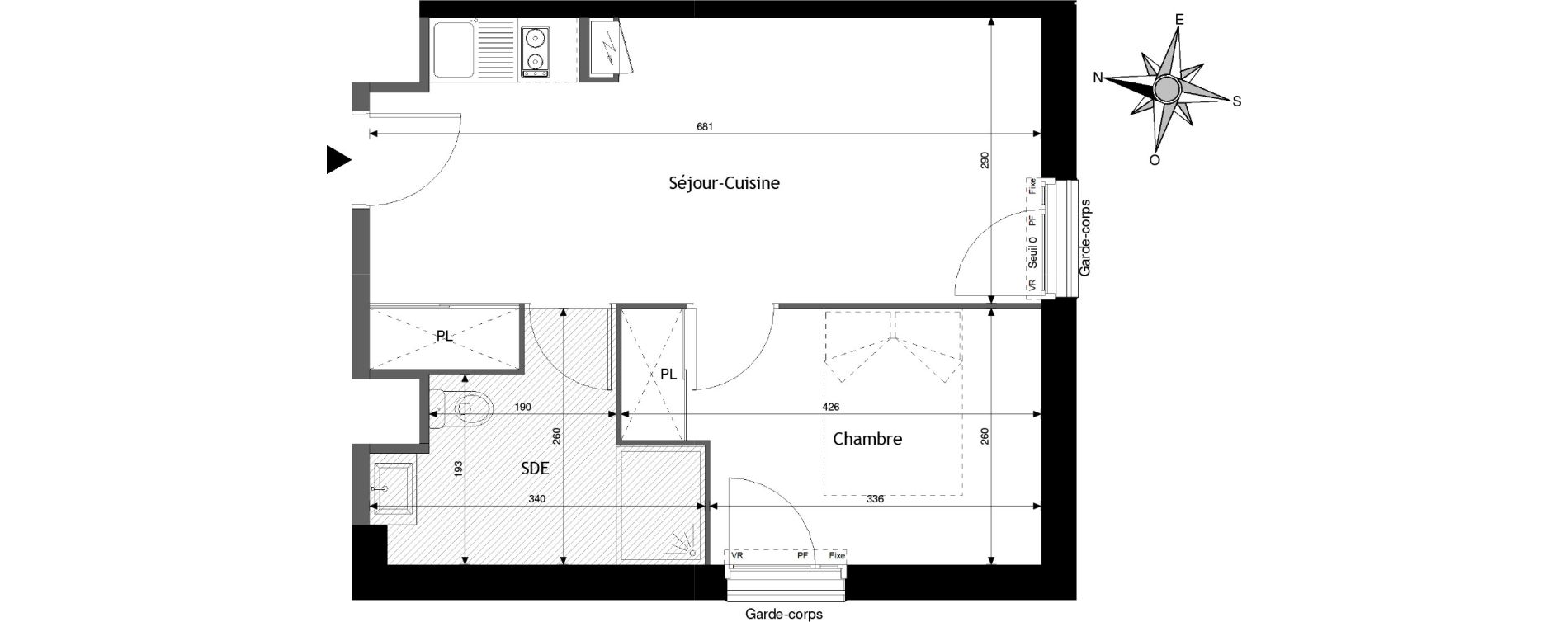 Appartement T2 de 35,99 m2 &agrave; Jou&eacute;-L&egrave;s-Tours Alouette grande bruere