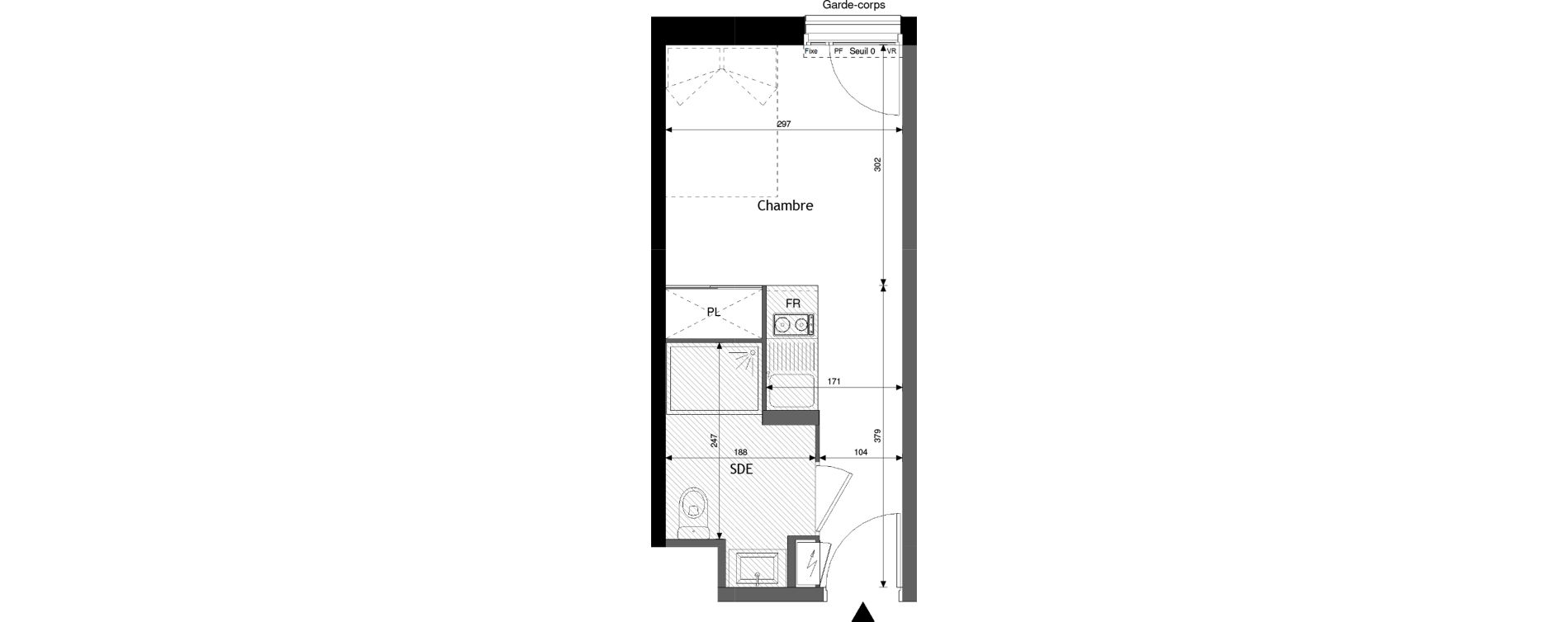 Appartement T1 de 19,17 m2 &agrave; Jou&eacute;-L&egrave;s-Tours Alouette grande bruere