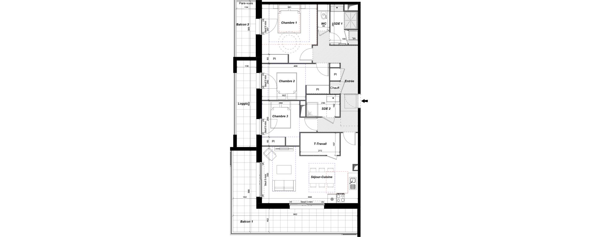 Appartement T4 de 87,29 m2 &agrave; Jou&eacute;-L&egrave;s-Tours Joue les tours centre