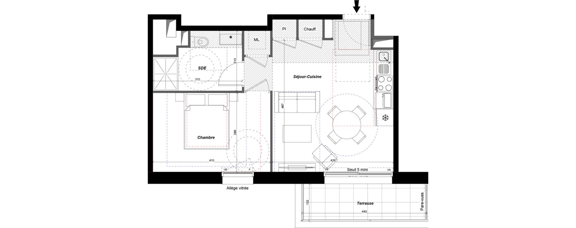 Appartement T2 de 41,23 m2 &agrave; Jou&eacute;-L&egrave;s-Tours Joue les tours centre