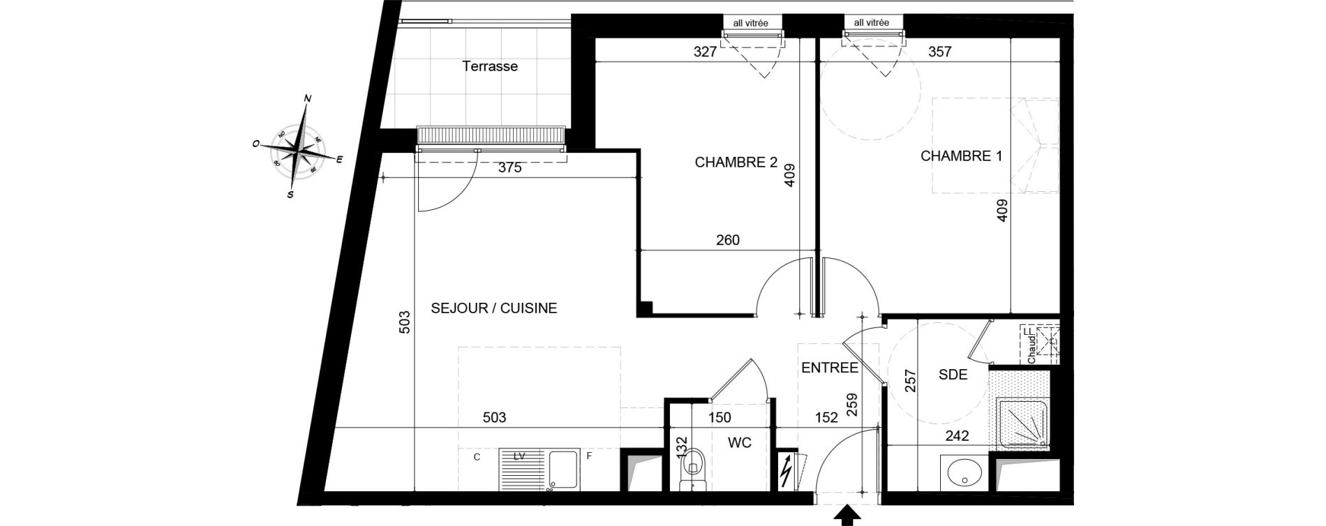 Appartement T3 de 61,64 m2 &agrave; Jou&eacute;-L&egrave;s-Tours Centre