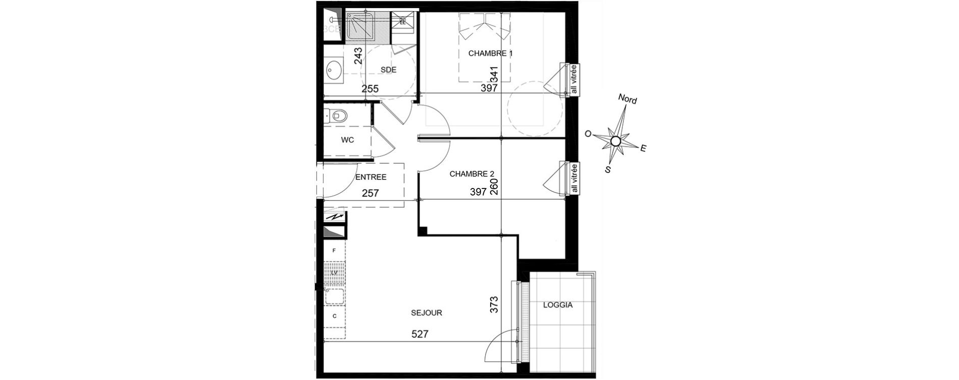 Appartement T3 de 58,68 m2 &agrave; Jou&eacute;-L&egrave;s-Tours Centre