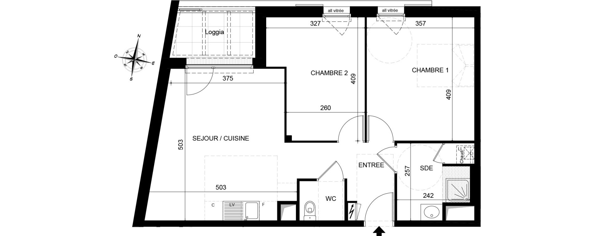 Appartement T3 de 61,64 m2 &agrave; Jou&eacute;-L&egrave;s-Tours Centre