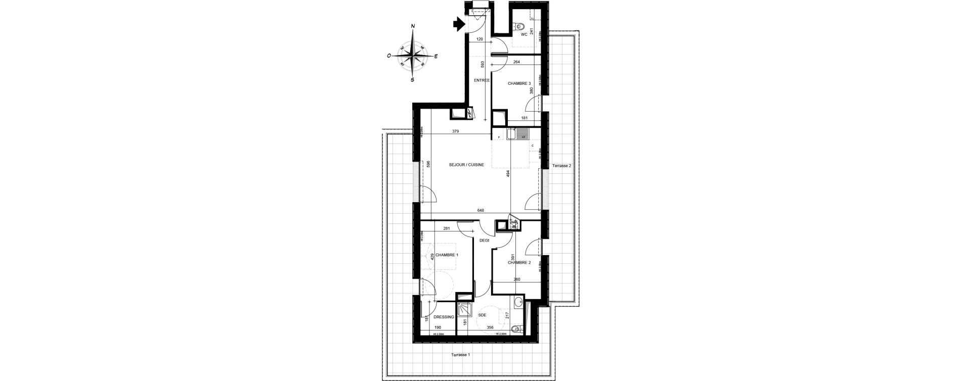 Appartement T4 de 91,77 m2 &agrave; Jou&eacute;-L&egrave;s-Tours Centre