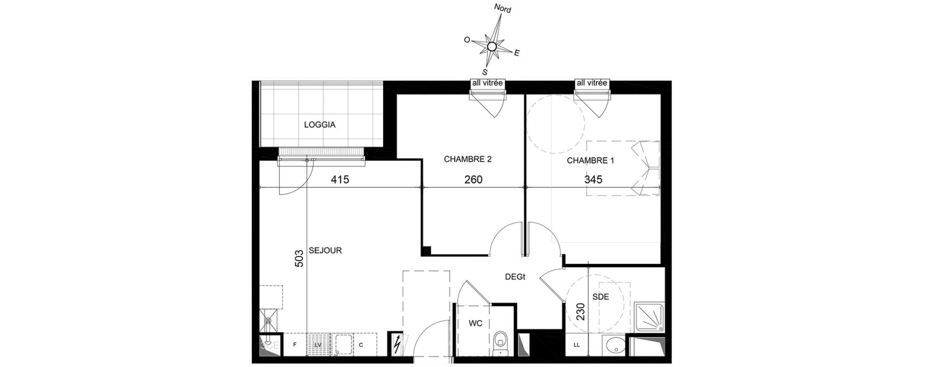 Appartement T3 de 60,40 m2 &agrave; Jou&eacute;-L&egrave;s-Tours Centre