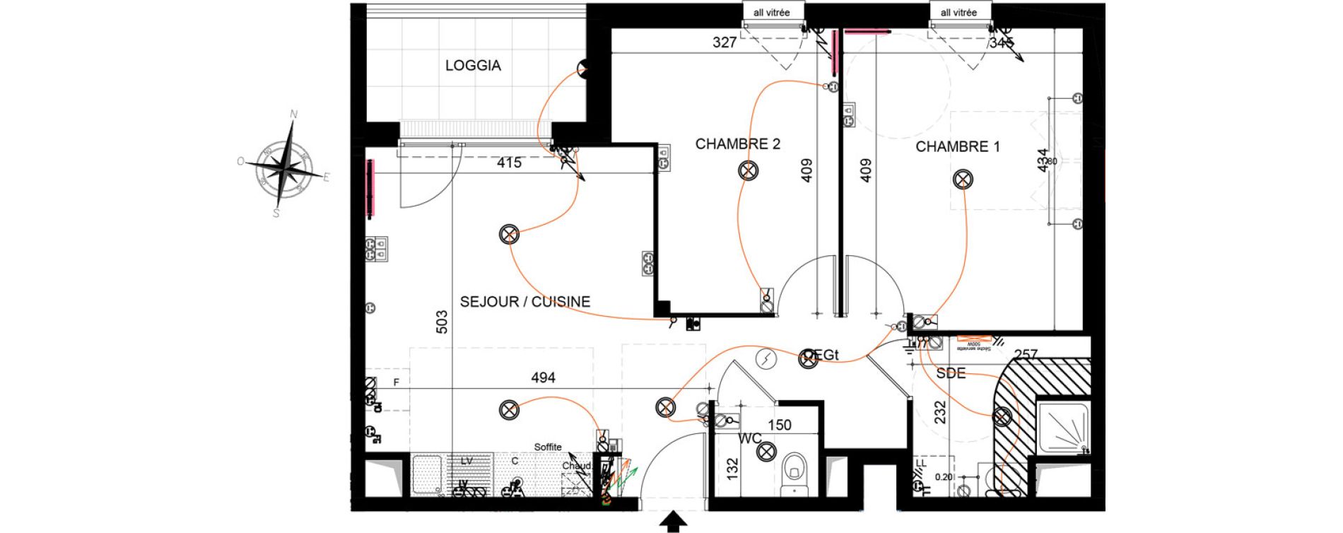 Appartement T3 de 60,31 m2 &agrave; Jou&eacute;-L&egrave;s-Tours Centre