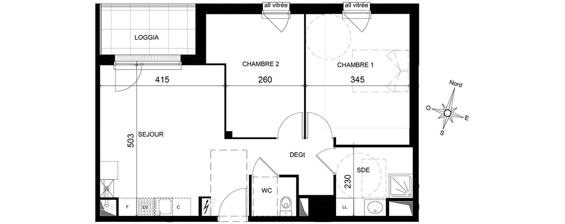 Appartement T3 de 60,40 m2 &agrave; Jou&eacute;-L&egrave;s-Tours Centre