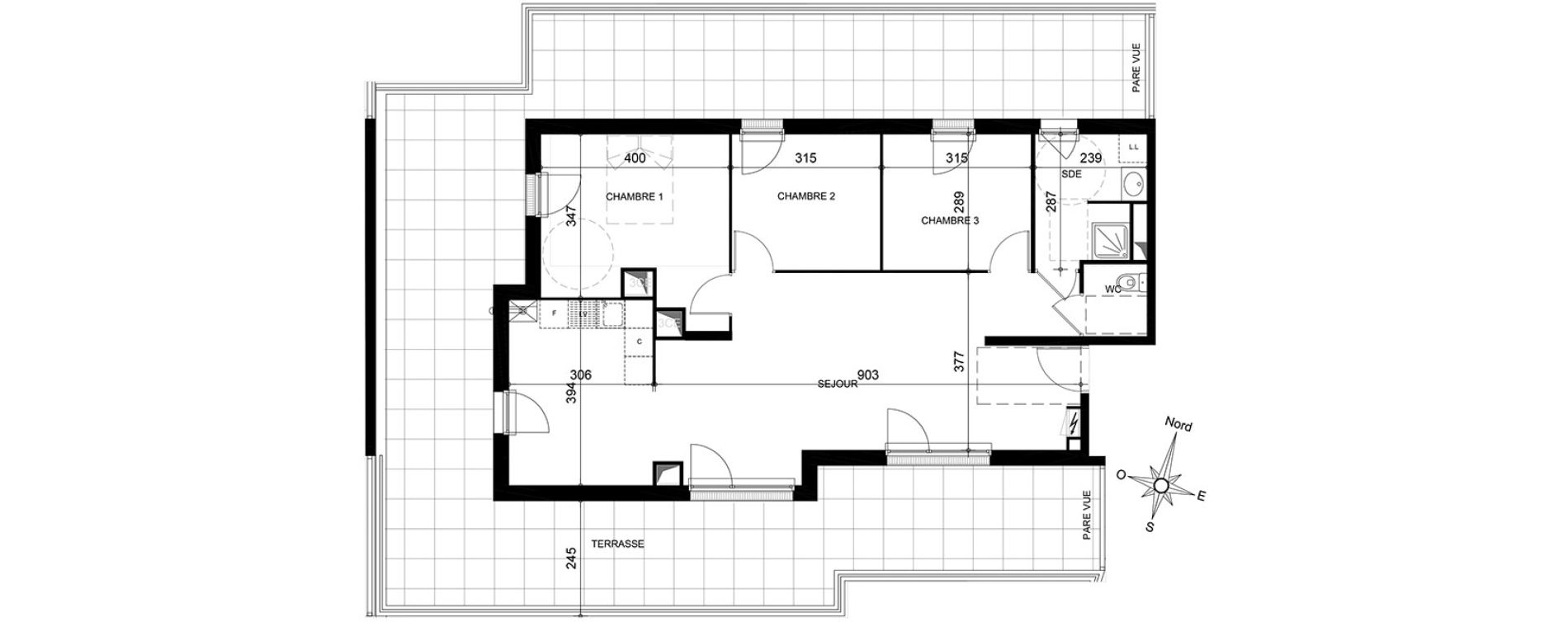 Appartement T4 de 85,94 m2 &agrave; Jou&eacute;-L&egrave;s-Tours Centre