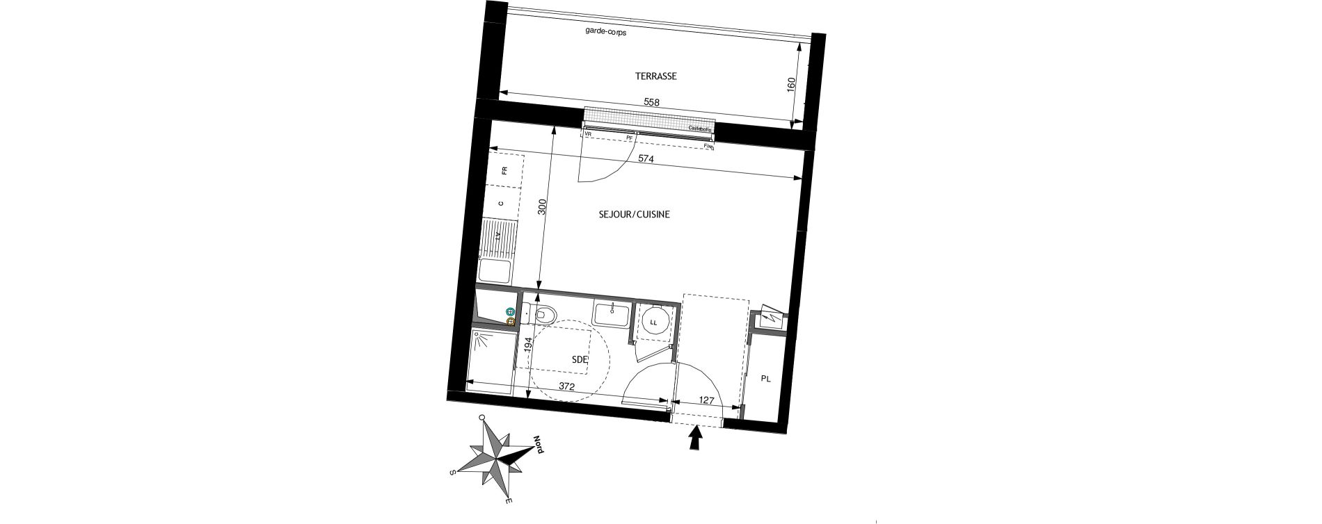 Appartement T1 de 27,41 m2 &agrave; Jou&eacute;-L&egrave;s-Tours Morier rigny