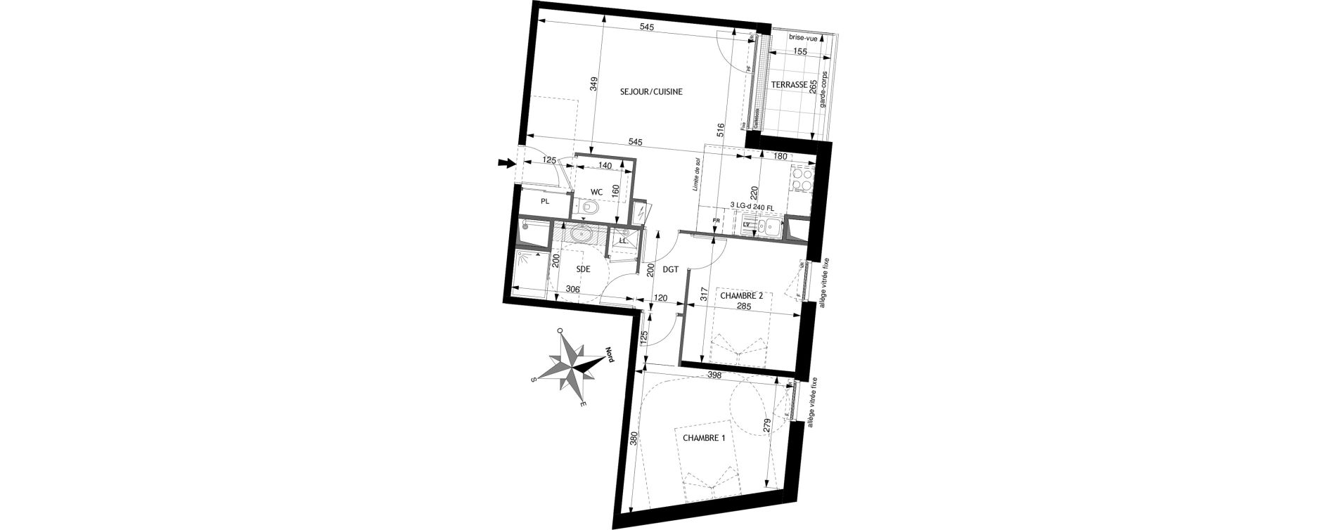 Appartement T3 de 62,31 m2 &agrave; Jou&eacute;-L&egrave;s-Tours Morier rigny