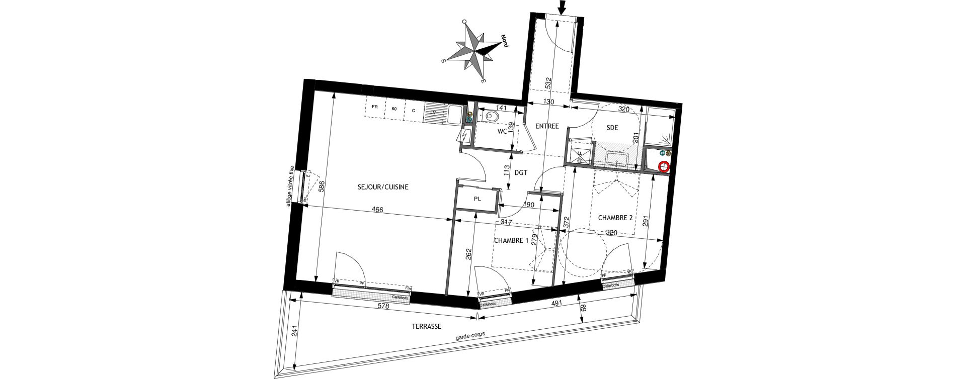 Appartement T3 de 64,21 m2 &agrave; Jou&eacute;-L&egrave;s-Tours Morier rigny