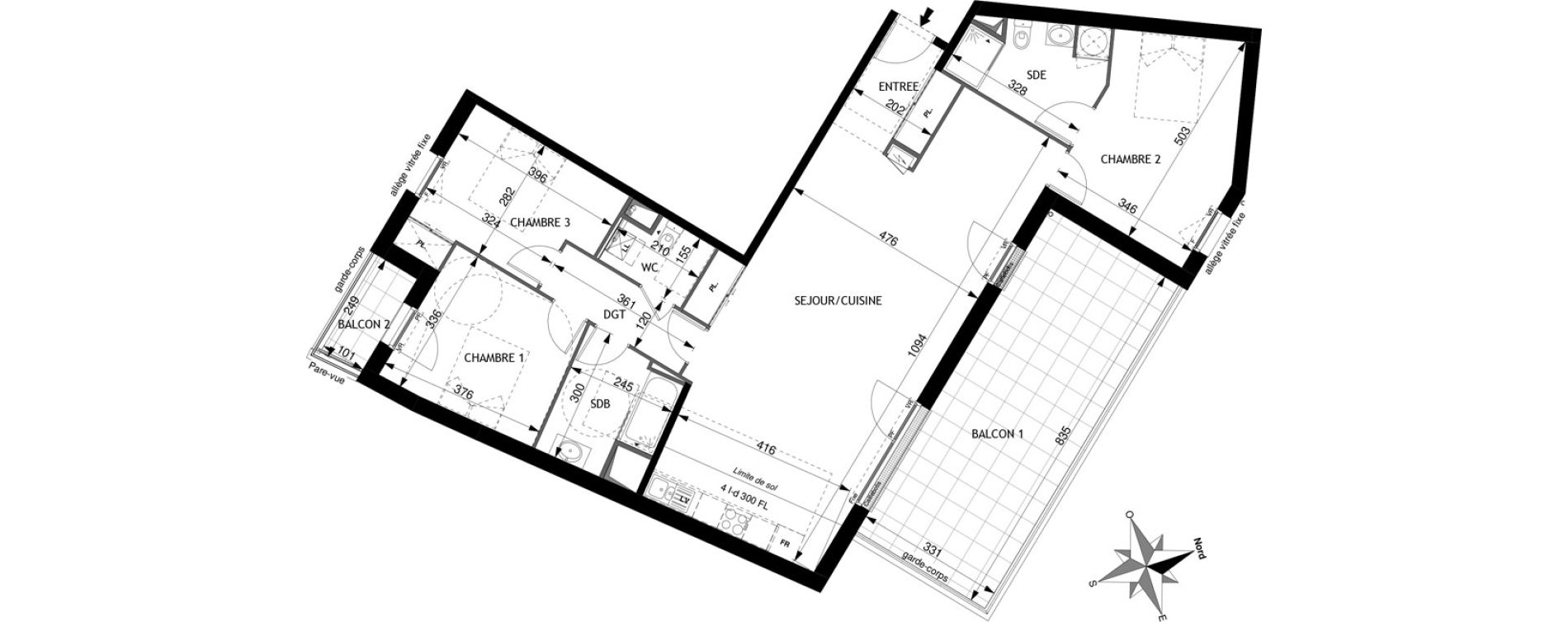 Appartement T4 de 110,57 m2 à Joué-Lès-Tours Morier rigny