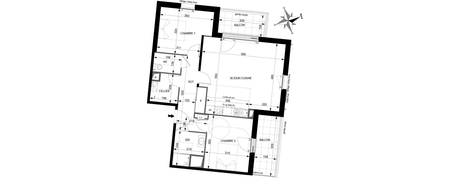 Appartement T3 de 73,04 m2 à Joué-Lès-Tours Morier rigny