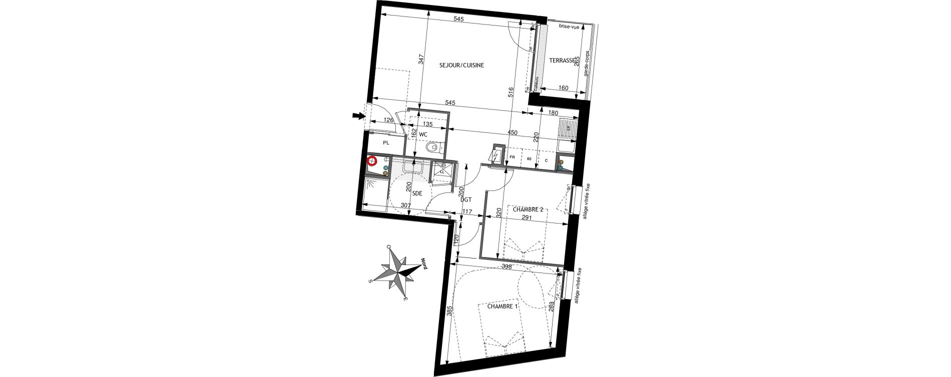 Appartement T3 de 62,46 m2 &agrave; Jou&eacute;-L&egrave;s-Tours Morier rigny
