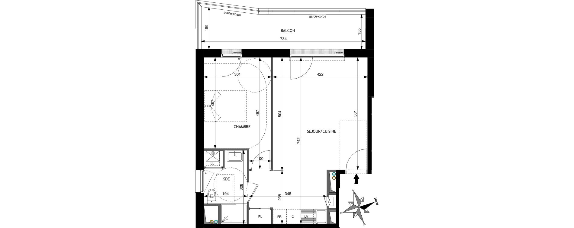 Appartement T2 de 48,22 m2 &agrave; Jou&eacute;-L&egrave;s-Tours Morier rigny