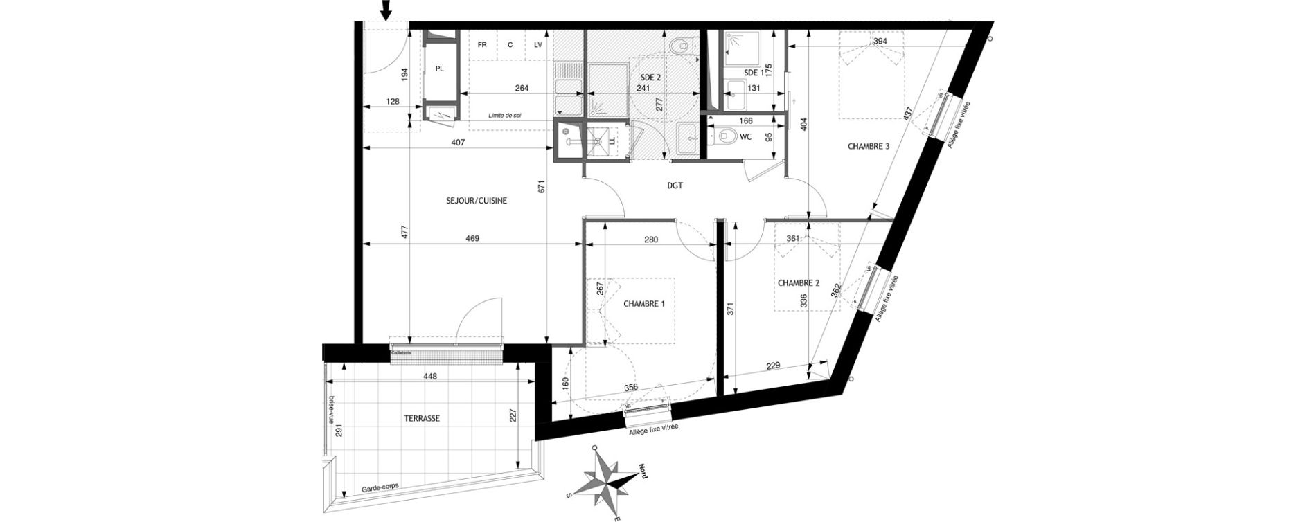 Appartement T4 de 80,78 m2 &agrave; Jou&eacute;-L&egrave;s-Tours Morier rigny