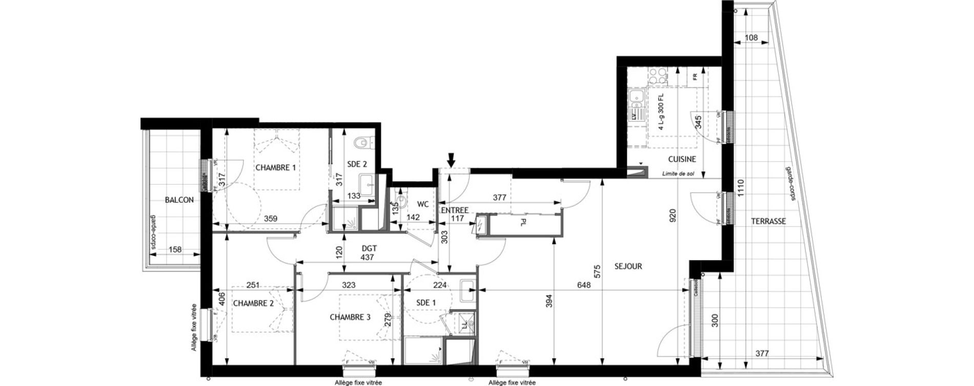 Appartement T4 de 99,55 m2 &agrave; Jou&eacute;-L&egrave;s-Tours Morier rigny