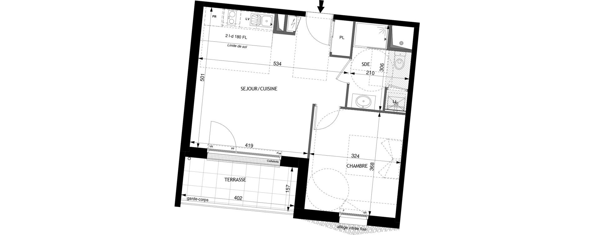 Appartement T2 de 41,30 m2 &agrave; Jou&eacute;-L&egrave;s-Tours Morier rigny