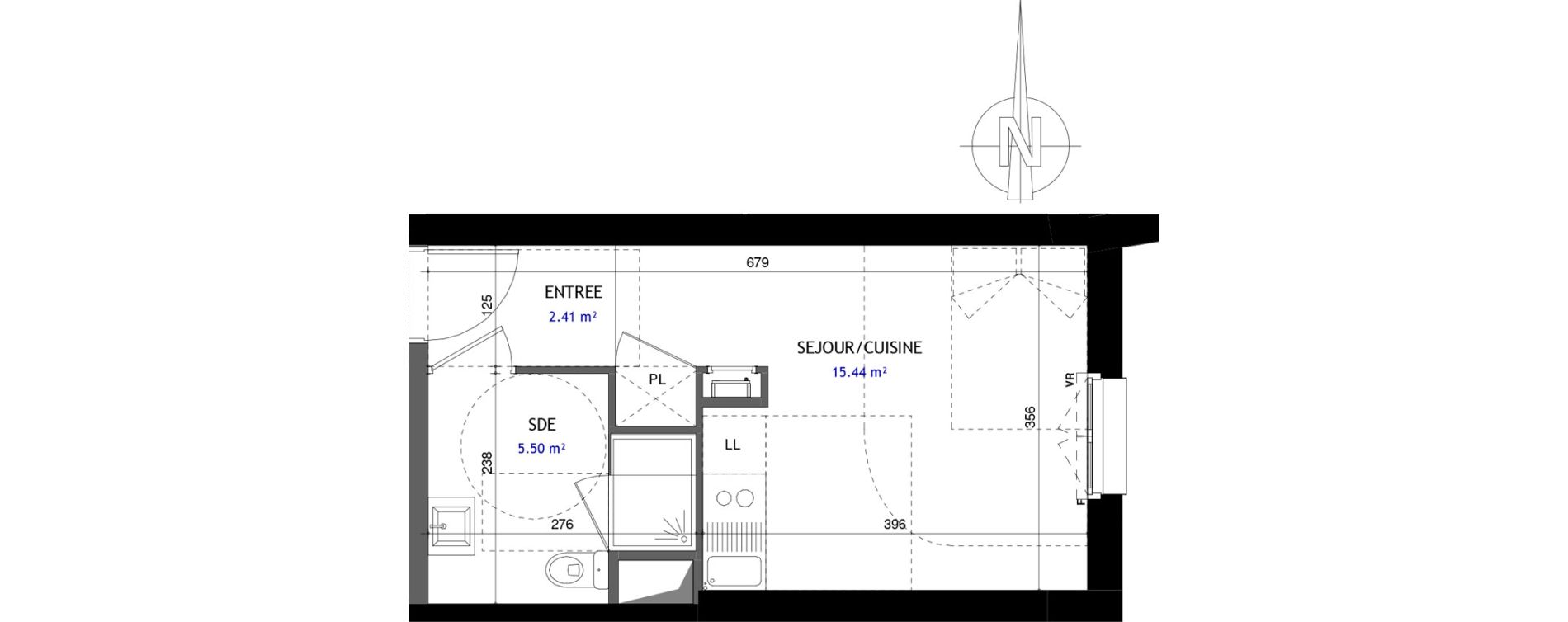 Appartement T1 de 23,35 m2 &agrave; Jou&eacute;-L&egrave;s-Tours Rabi&egrave;re