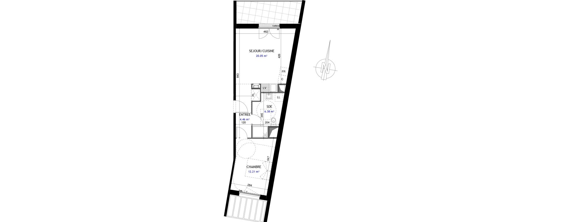 Appartement T2 de 43,10 m2 &agrave; Jou&eacute;-L&egrave;s-Tours Rabi&egrave;re