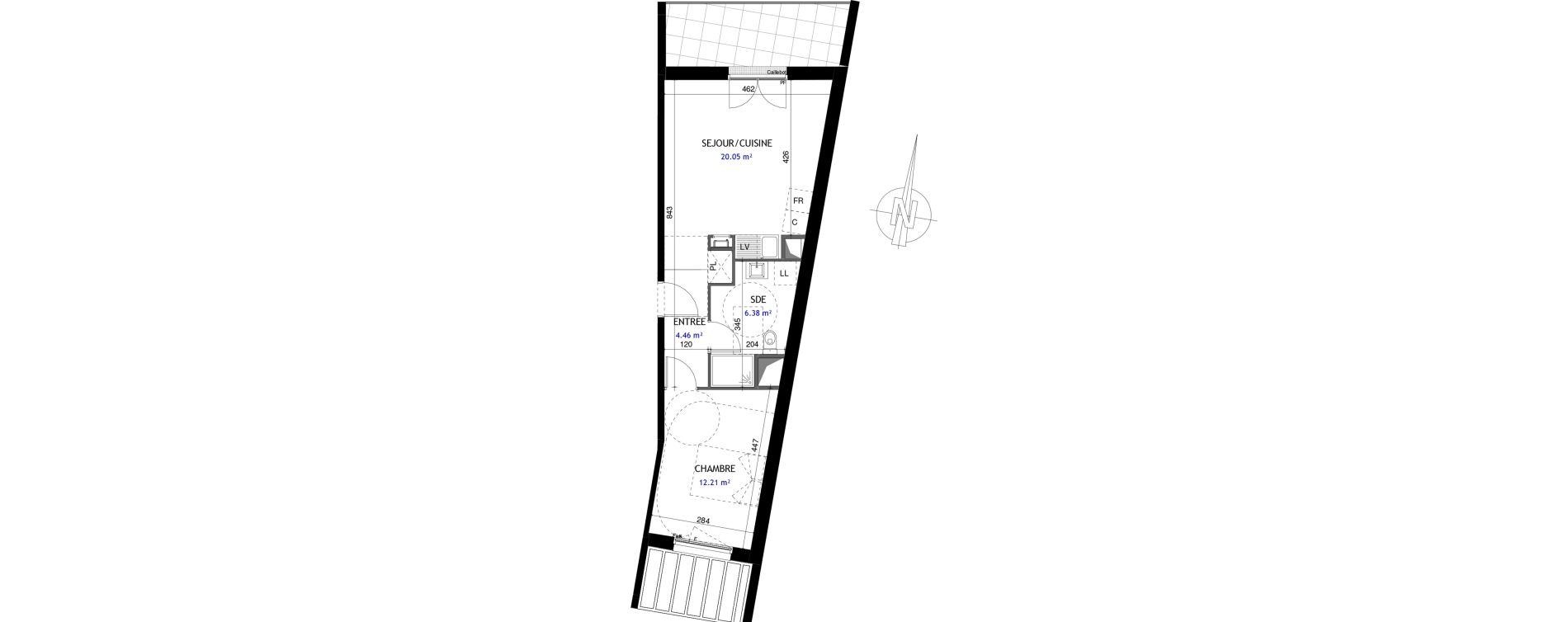 Appartement T2 de 43,10 m2 &agrave; Jou&eacute;-L&egrave;s-Tours Rabi&egrave;re