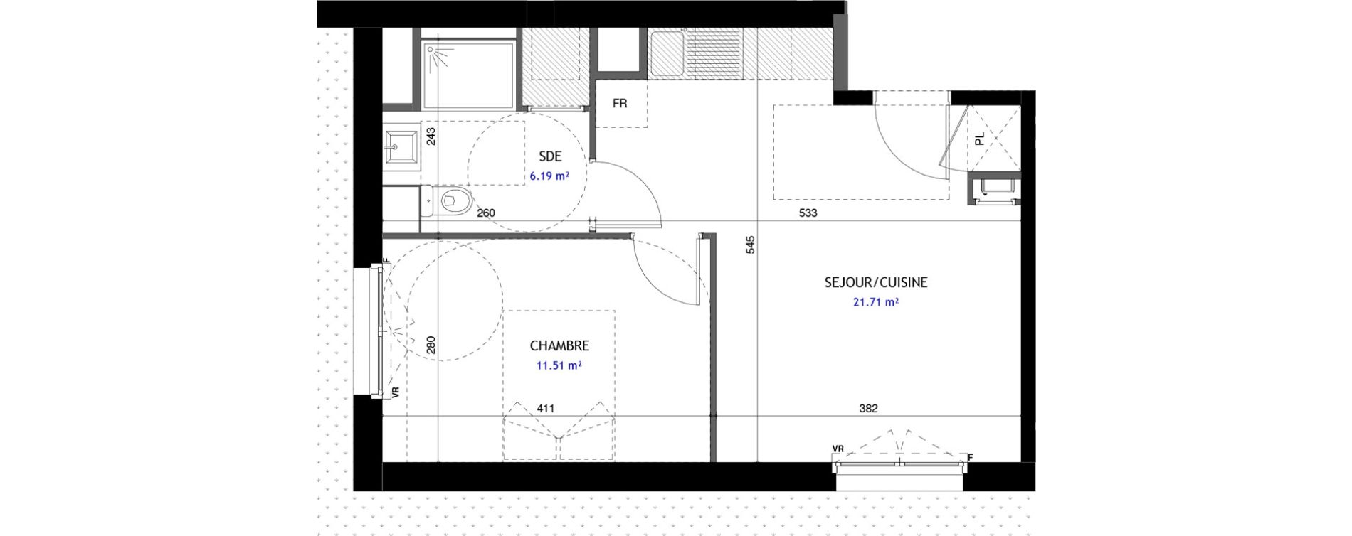 Appartement T2 de 39,41 m2 &agrave; Jou&eacute;-L&egrave;s-Tours Rabi&egrave;re