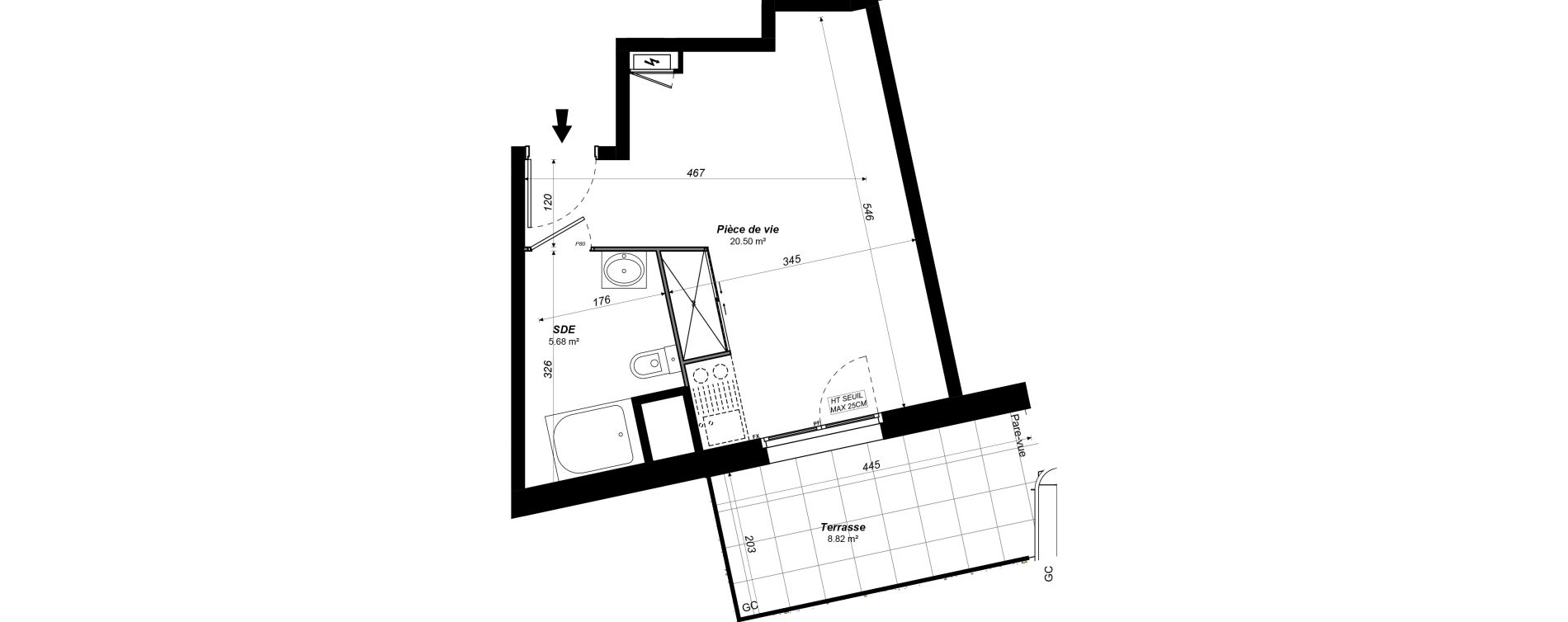 Appartement T1 meubl&eacute; de 26,18 m2 &agrave; Jou&eacute;-L&egrave;s-Tours Alouette grande bruere