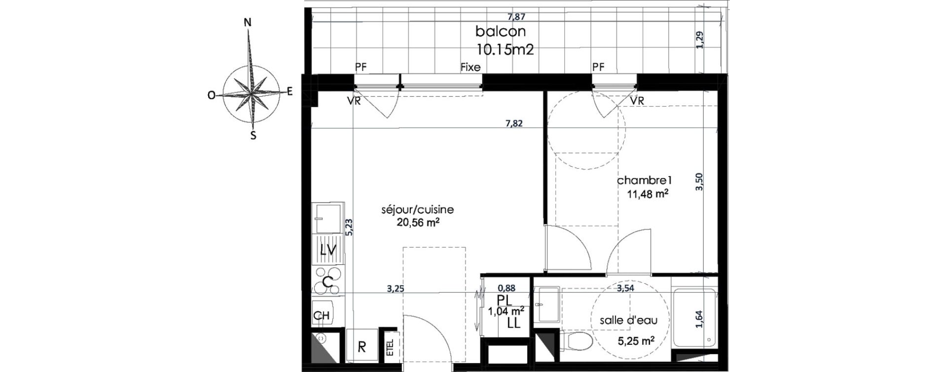 Appartement T2 de 38,33 m2 &agrave; Jou&eacute;-L&egrave;s-Tours Centre