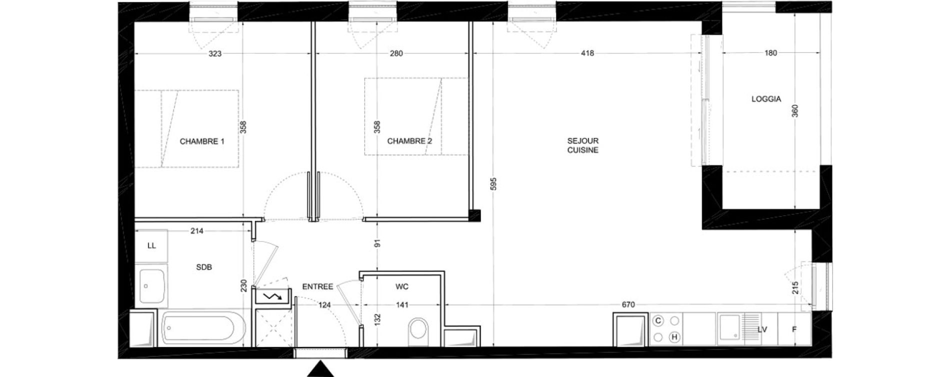 Appartement T3 de 63,30 m2 &agrave; La Membrolle-Sur-Choisille Mazagran