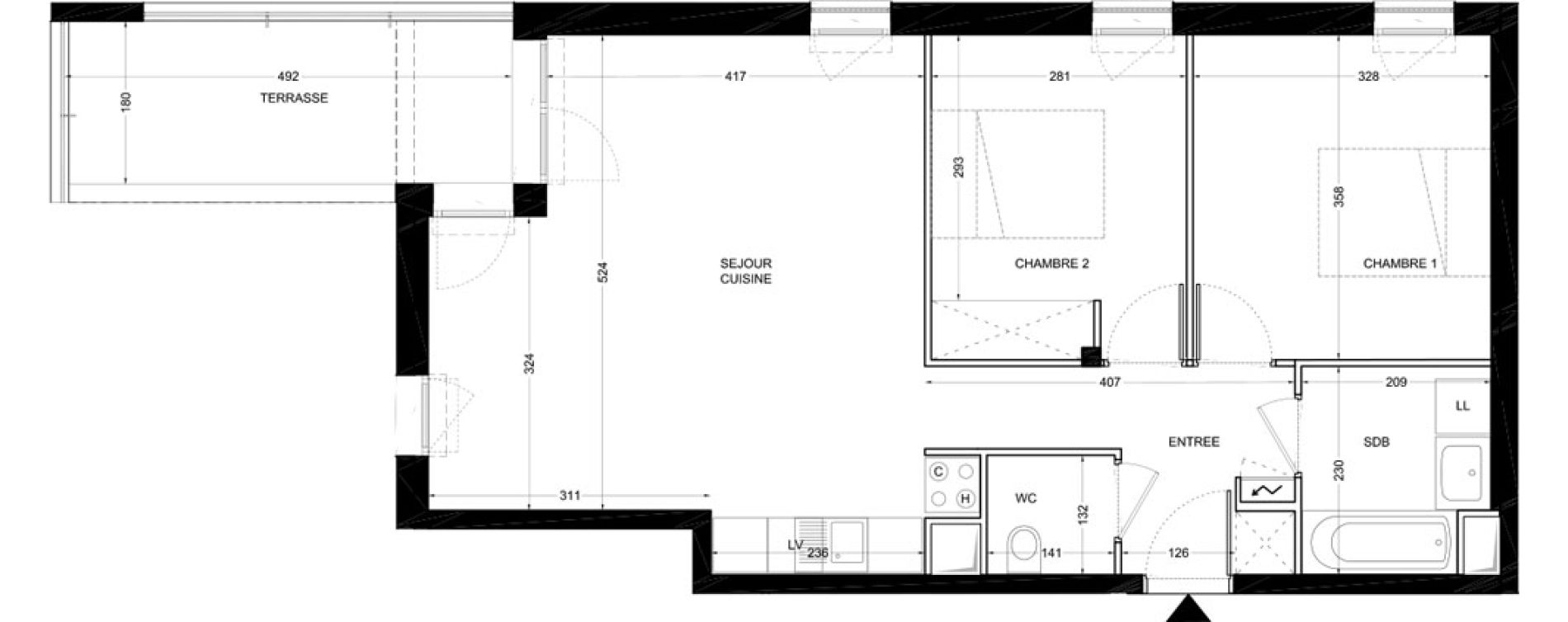 Appartement T3 de 62,40 m2 &agrave; La Membrolle-Sur-Choisille Mazagran