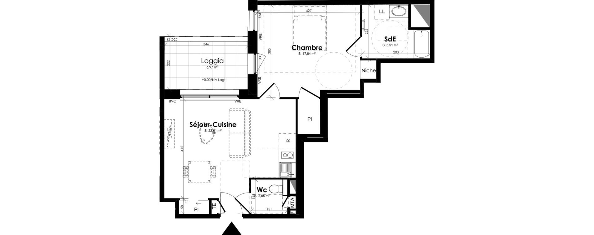 Appartement T2 de 48,01 m2 &agrave; La Riche Louis xi