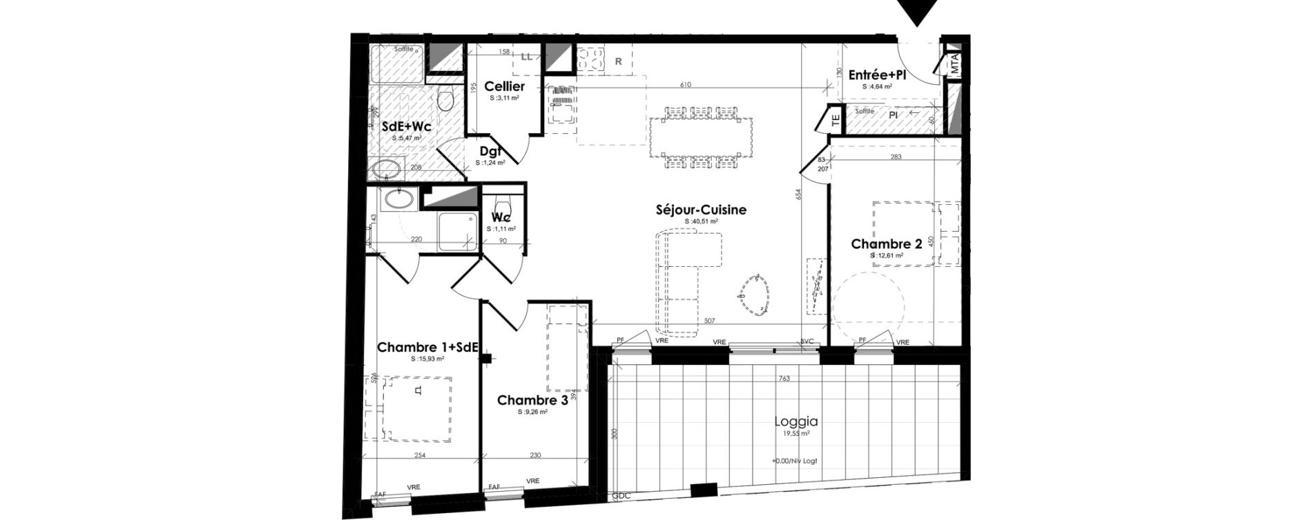 Appartement T4 de 93,88 m2 &agrave; La Riche Louis xi