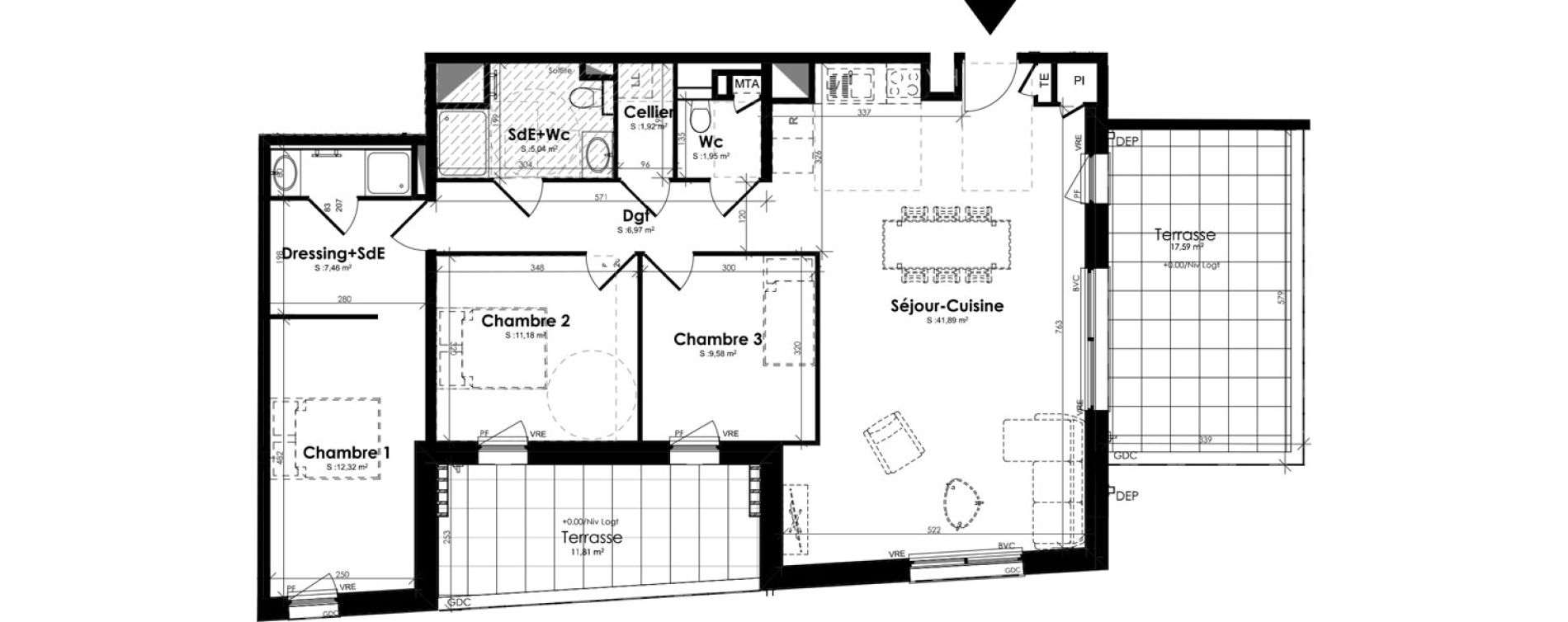 Appartement T4 de 98,31 m2 &agrave; La Riche Louis xi
