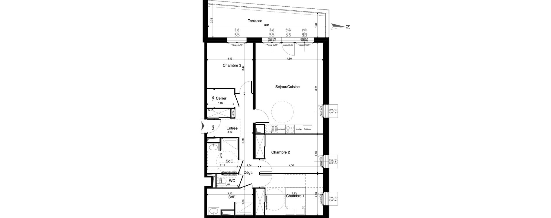 Appartement T4 de 87,71 m2 &agrave; La Riche Louis xi