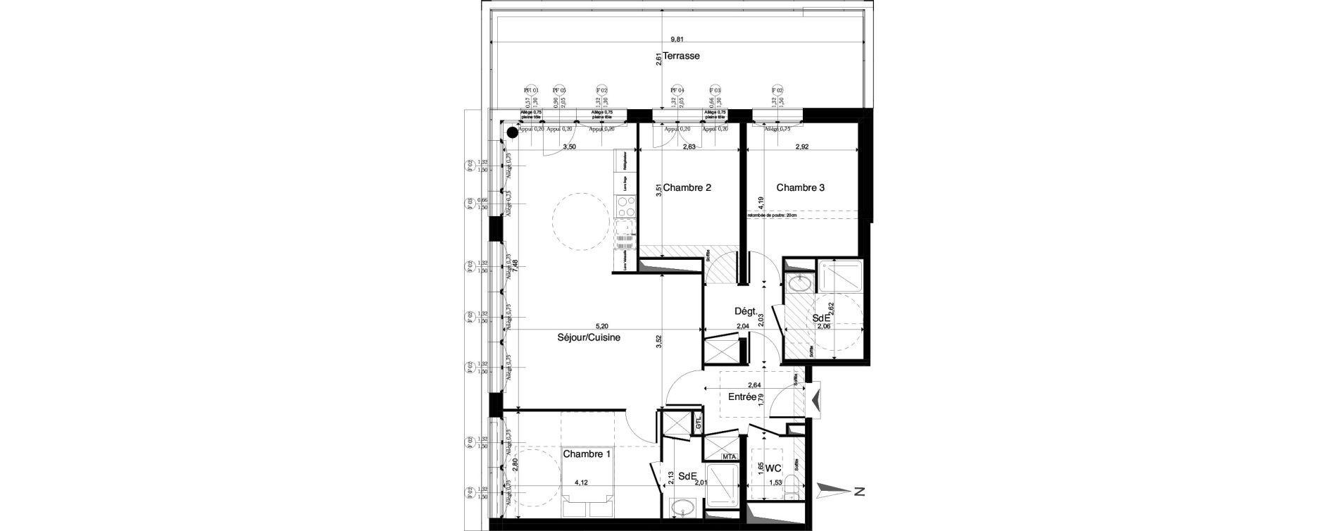 Appartement T4 de 85,33 m2 &agrave; La Riche Louis xi