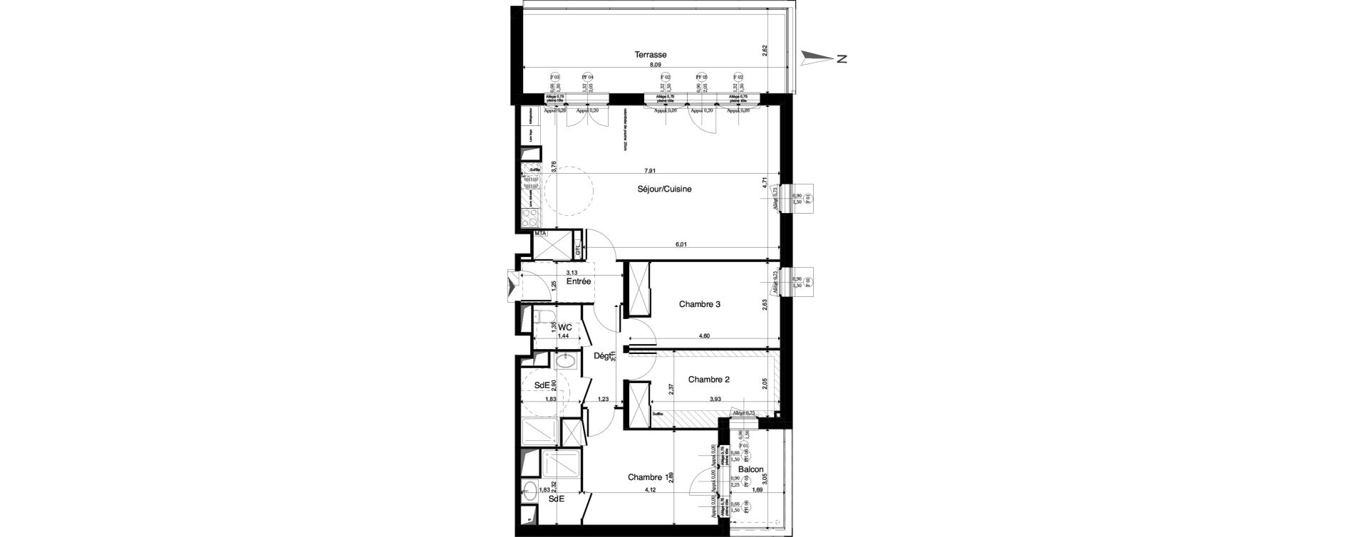 Appartement T4 de 89,26 m2 &agrave; La Riche Louis xi